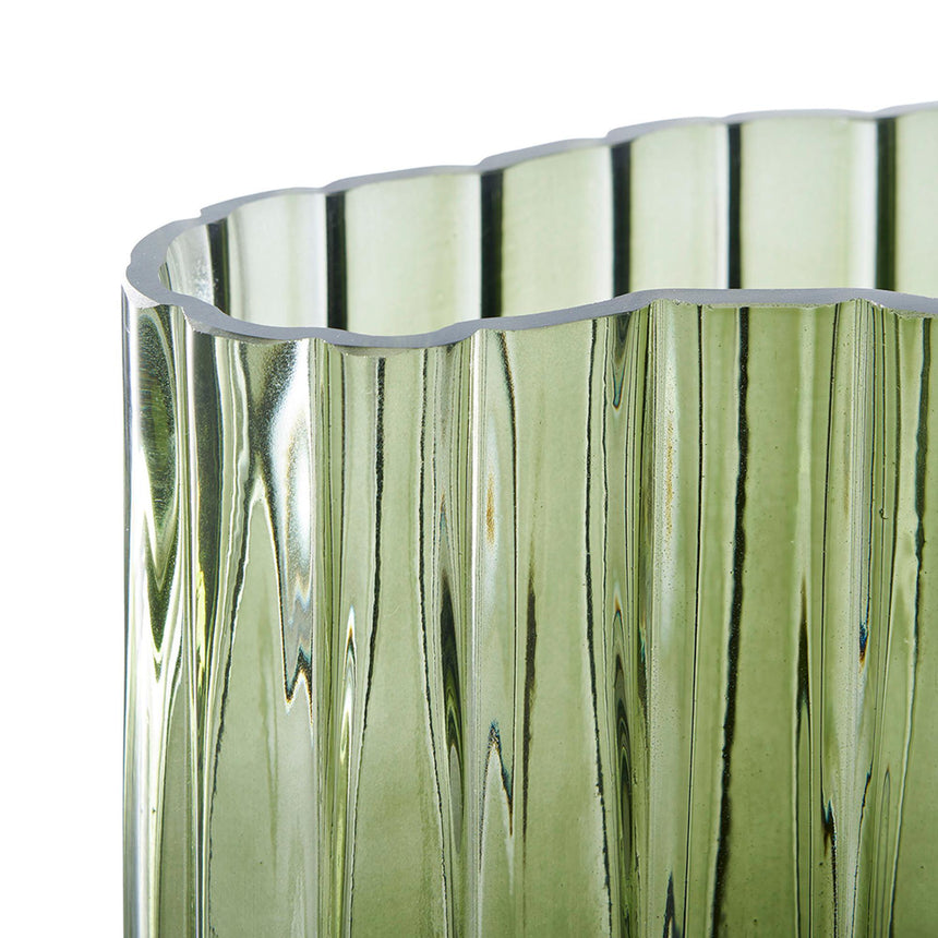 Smoked Smoked Green Glass Vase-3