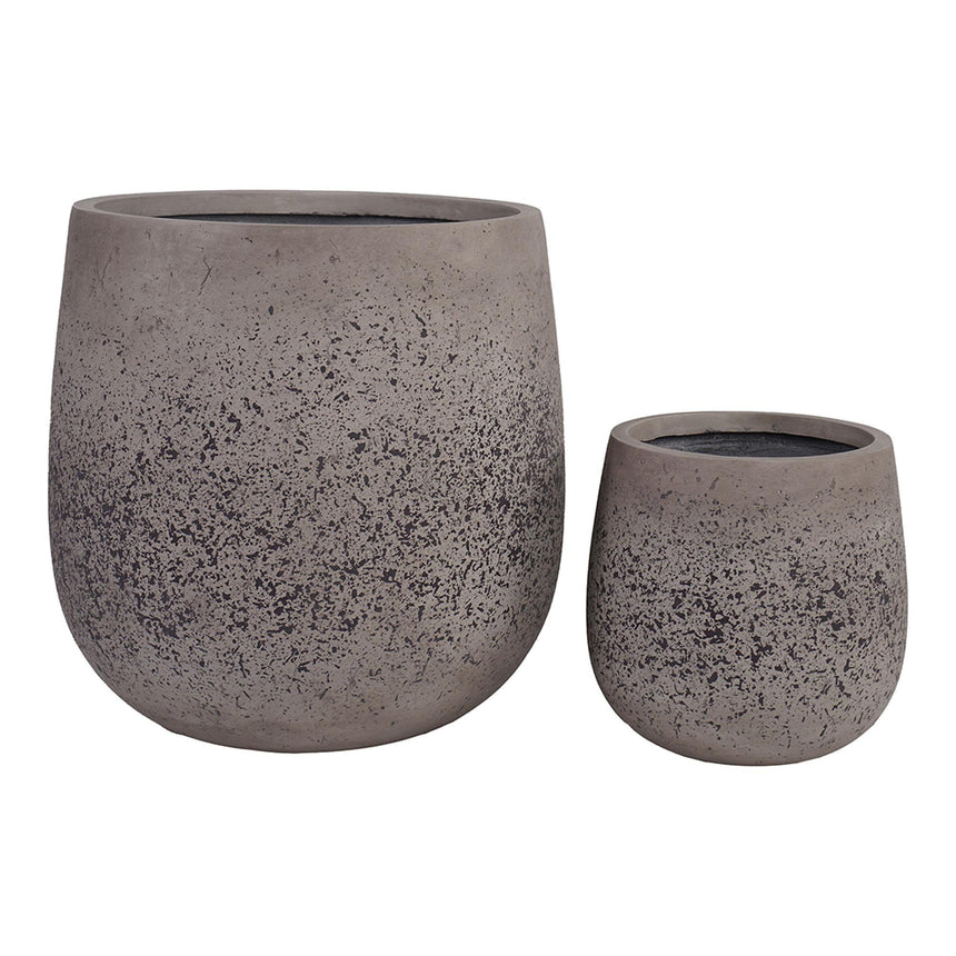 Sutton Grey Fiberclay Set of 2 Pots-3