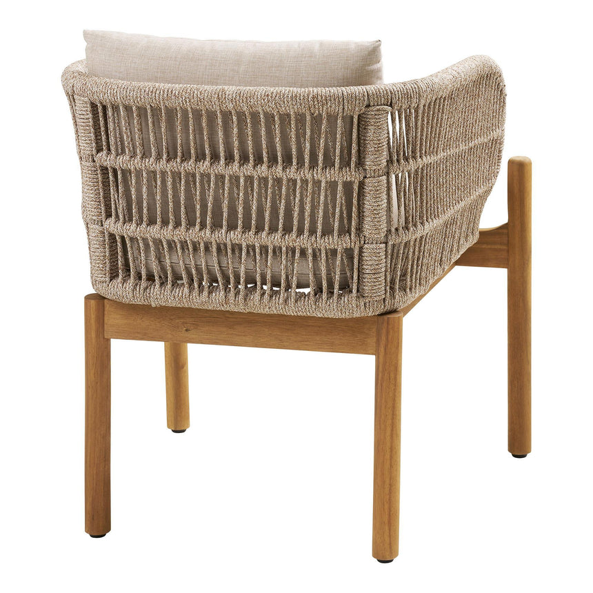 2 x Terracina Beige Rope Garden Dining Chair-4