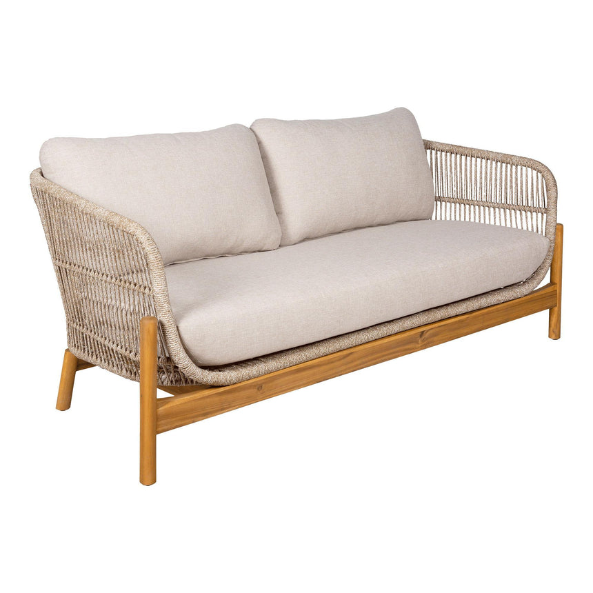 Terracina Beige Rope 2 Seater Garden Lounge Sofa-2