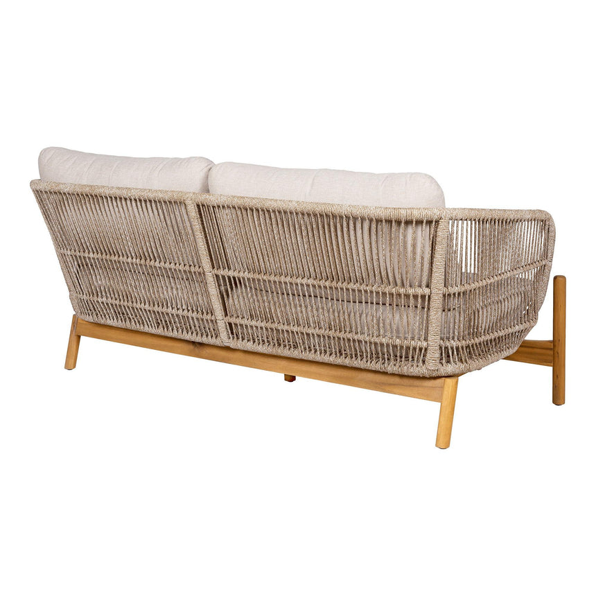 Terracina Beige Rope 2 Seater Garden Lounge Sofa-4