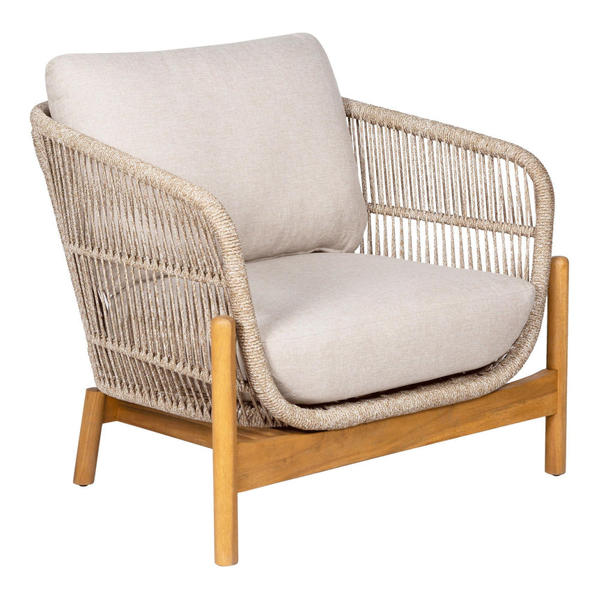 Terracina Beige Rope Garden Lounge Chair-3