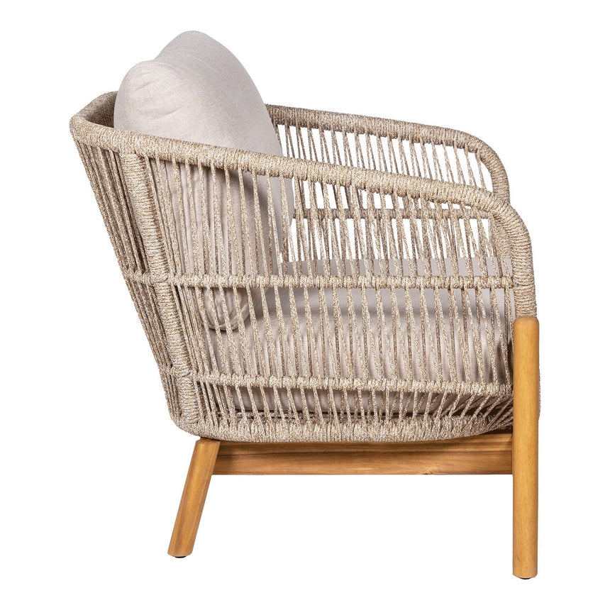 Terracina Beige Rope Garden Lounge Chair-4