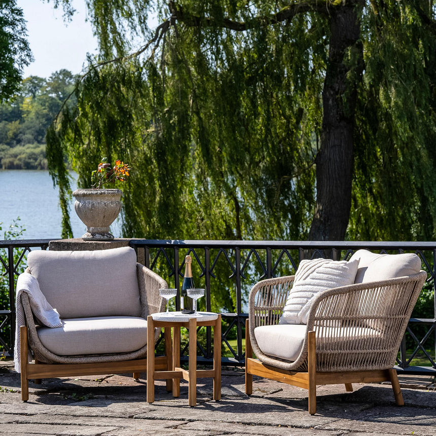 Terracina White Concrete Top Round Garden Side Table-6
