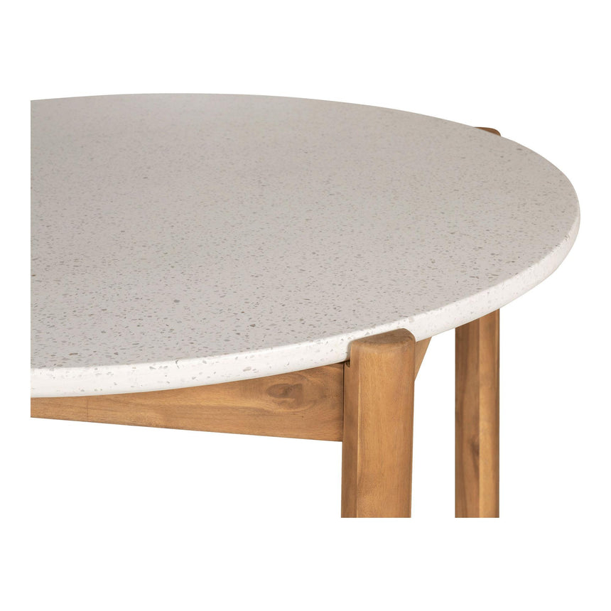Terracina White Concrete Top 4 Seater Round Garden Dining Table - 120cm-3