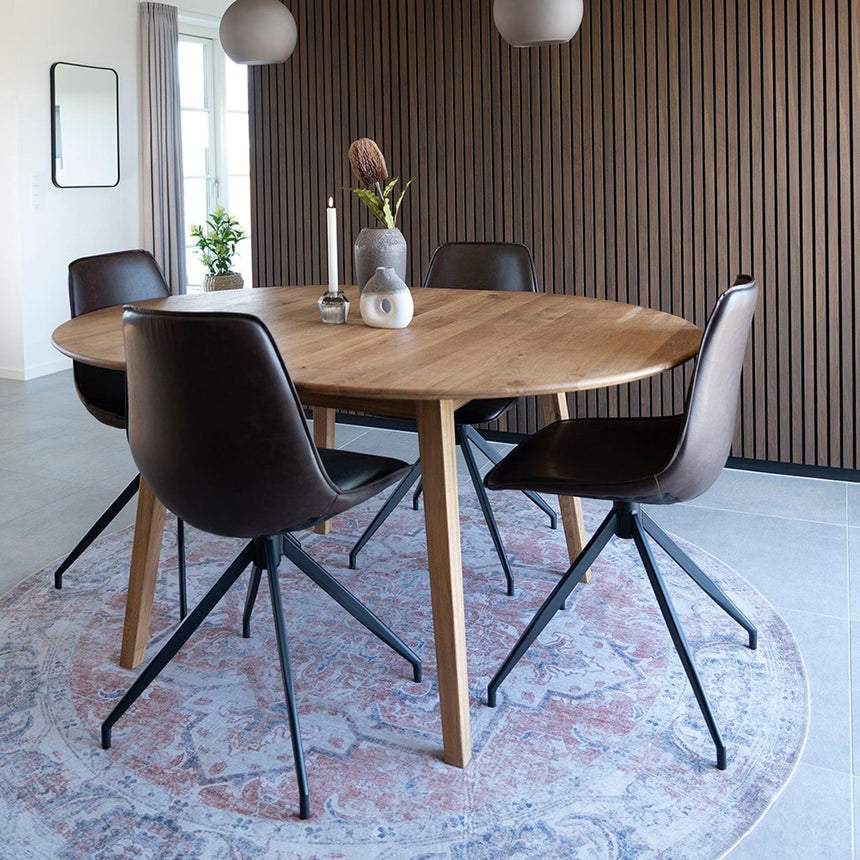 Havana Orange and Blue Round Rug - 200cm x 200cm-4