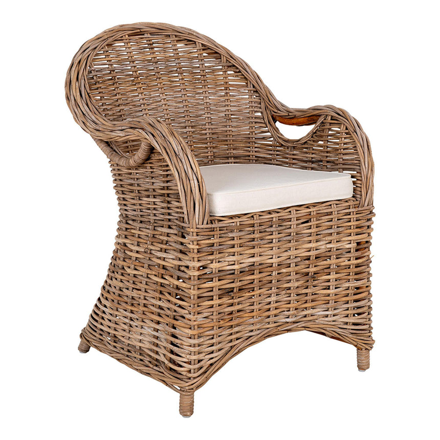 2 x Larisa Rattan Garden Dining Armchair-3