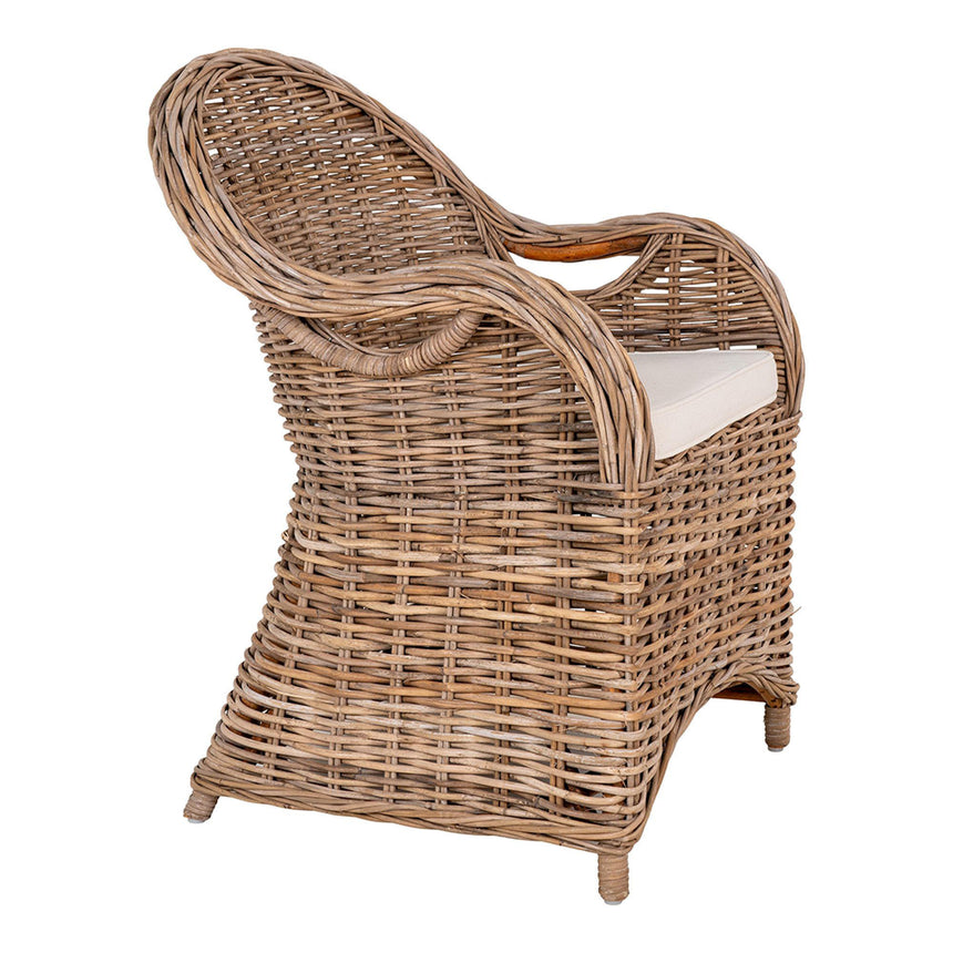 2 x Larisa Rattan Garden Dining Armchair-4