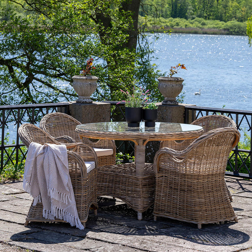 2 x Larisa Rattan Garden Dining Armchair-6