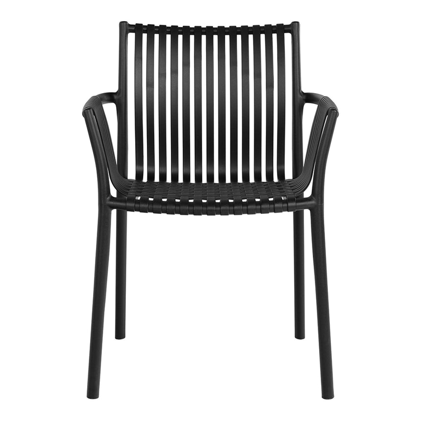 4 x Tulsa Black Garden Dining Armchair-2