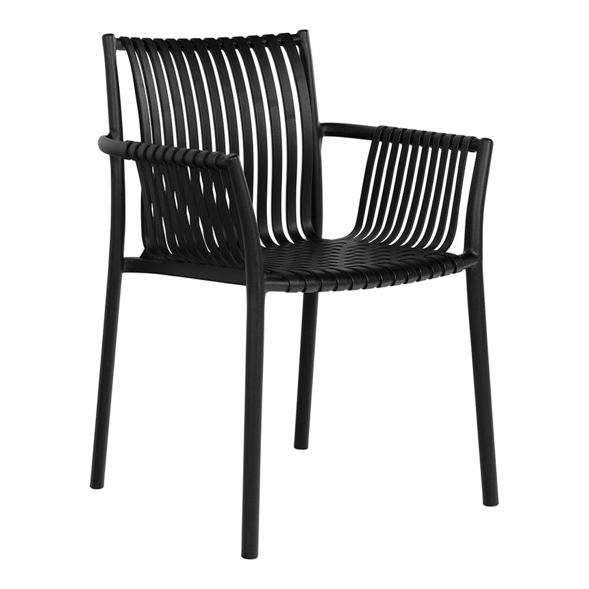 4 x Tulsa Black Garden Dining Armchair-3