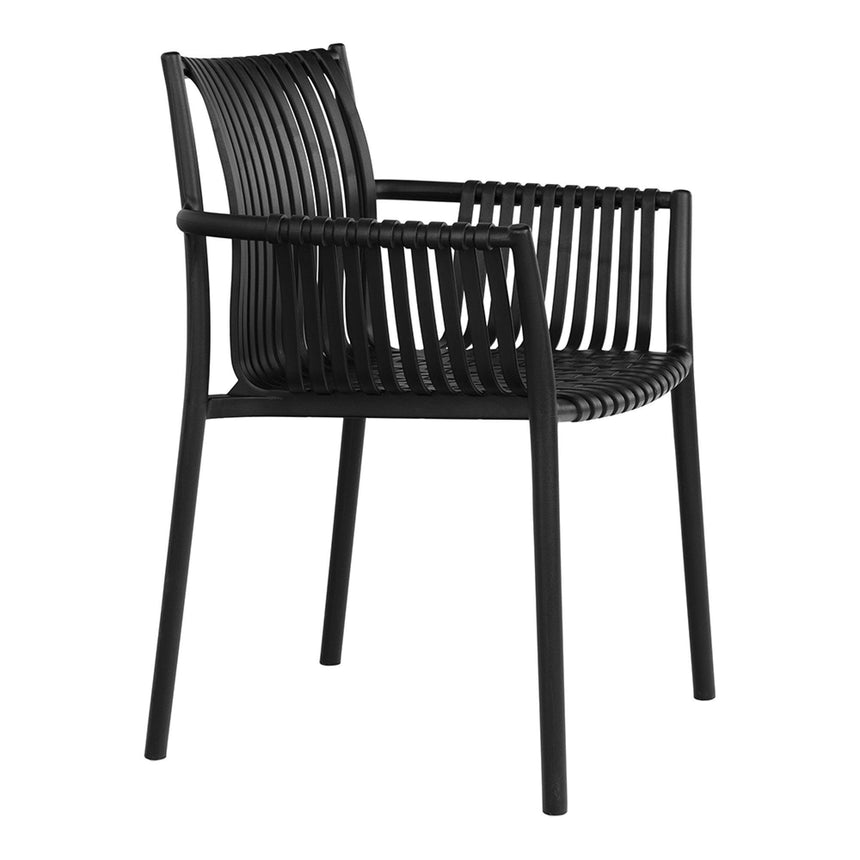 4 x Tulsa Black Garden Dining Armchair-4