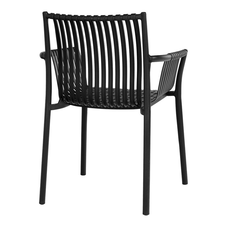 4 x Tulsa Black Garden Dining Armchair-5