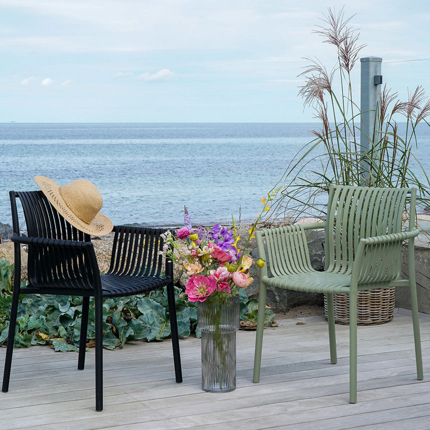 4 x Tulsa Black Garden Dining Armchair-6