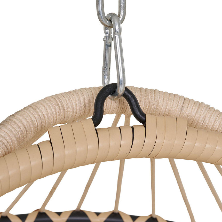 Patras Faux Rattan and Metal Garden Hanging Chair-6