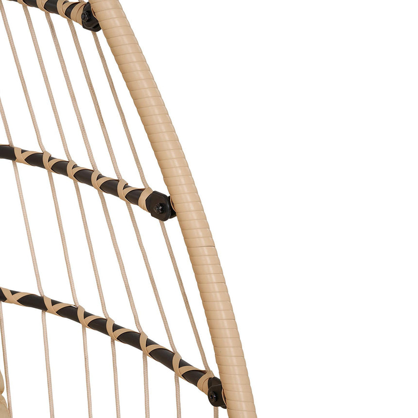 Patras Faux Rattan and Metal Garden Hanging Chair-7