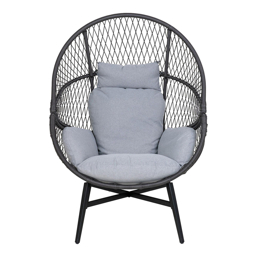 Rosario Black Metal Garden Lounge Chair-2