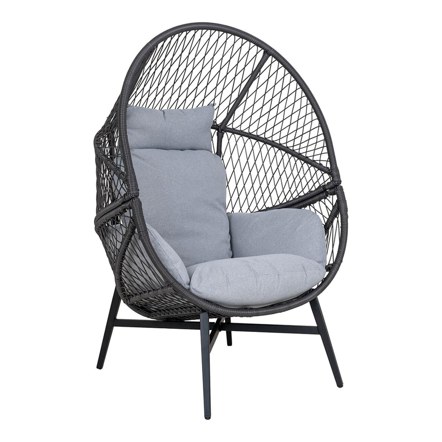 Rosario Black Metal Garden Lounge Chair-3