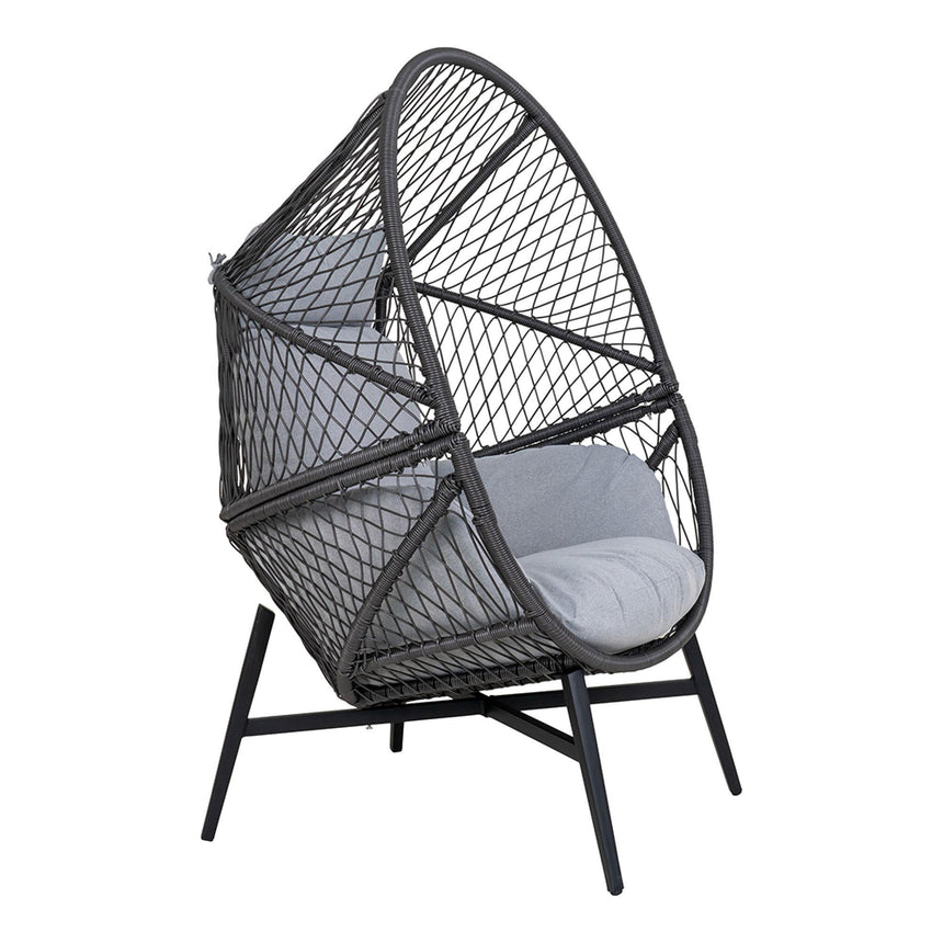 Rosario Black Metal Garden Lounge Chair-4