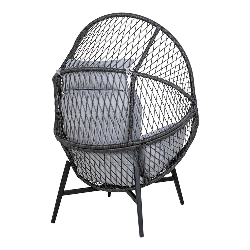 Rosario Black Metal Garden Lounge Chair-5