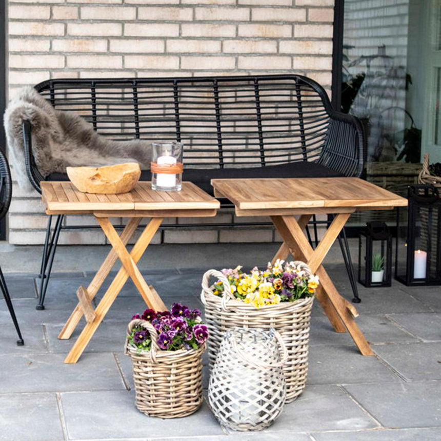 Trieste Black Rattan 2 Seater Garden Sofa-5