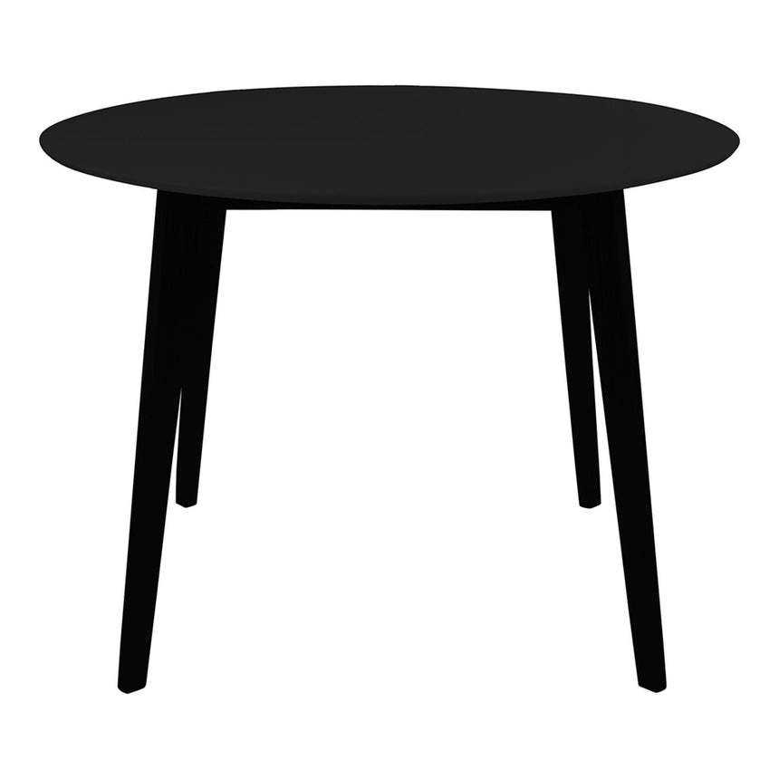 Vojens Black 4 Seater Round Dining Table - 105cm-2
