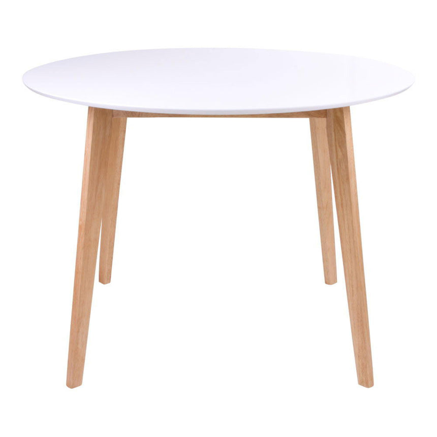 Vojens White 4 Seater Round Dining Table - 105cm-2