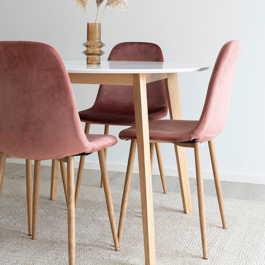 Vojens White 4 Seater Round Dining Table - 105cm-3