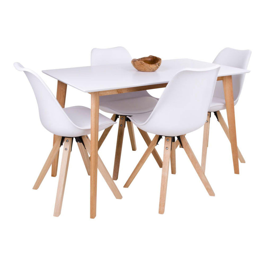 Vojens White 4 Seater Dining Table - 120cm-5