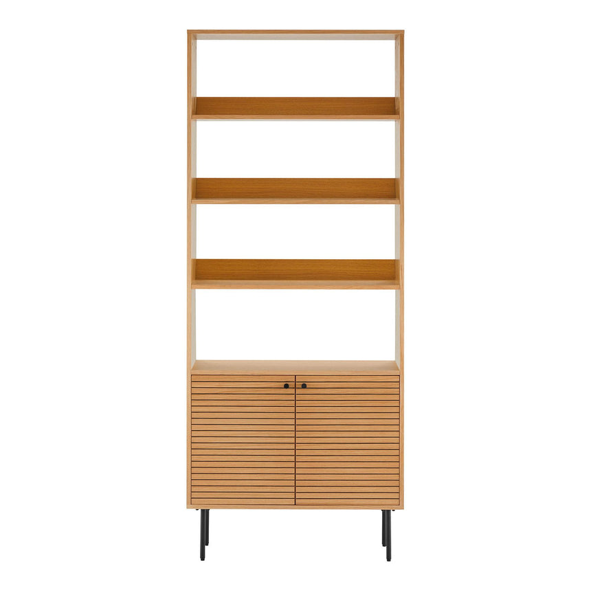 Kyoto Oak Bookcase with Cupboard-3