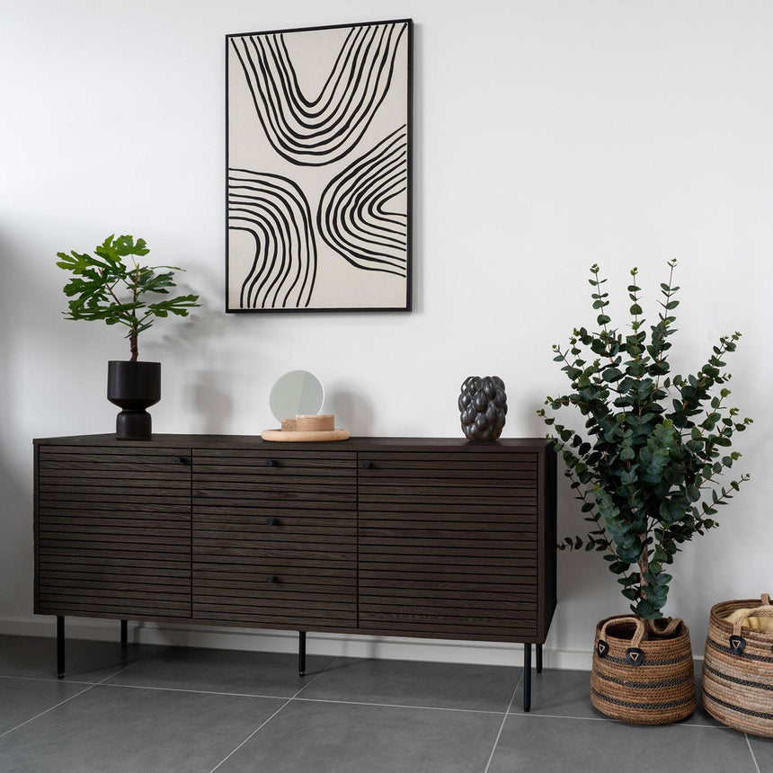 Kyoto Smoked Oak 2 Door Medium Sideboard - 150cm-2
