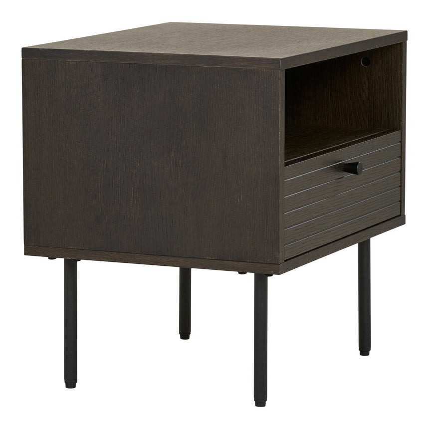 Kyoto Smoked Oak 1 Drawer Side Table-2