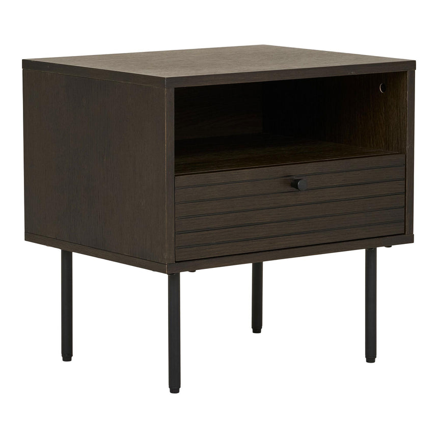 Kyoto Smoked Oak 1 Drawer Side Table-3