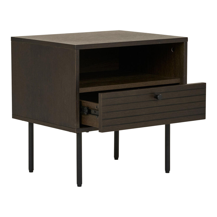 Kyoto Smoked Oak 1 Drawer Side Table-4