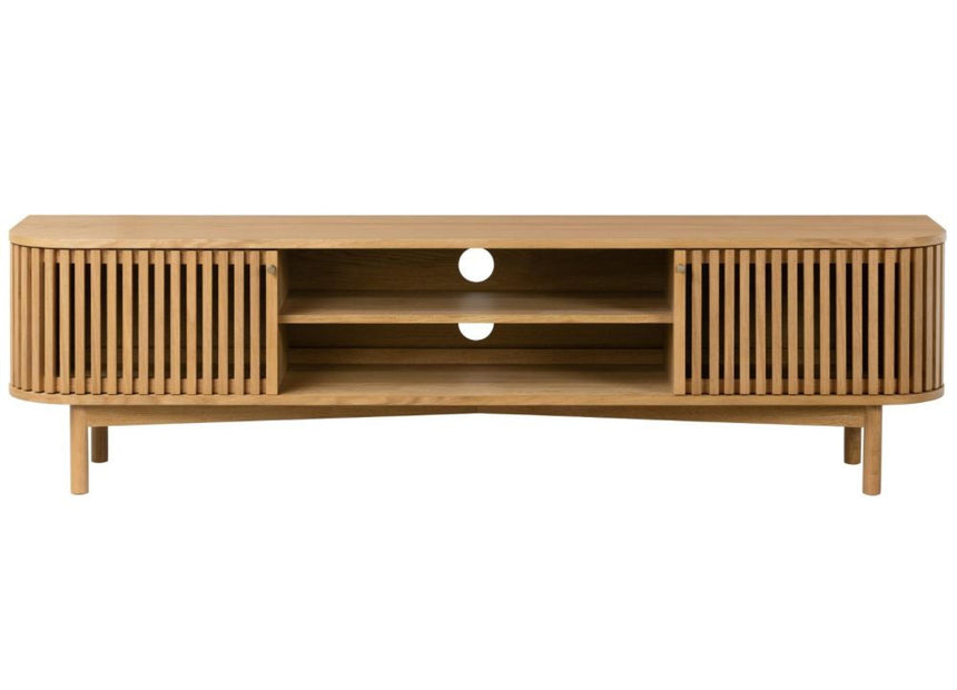Soho Oak 180cm Slatted Large Storage TV Unit-3