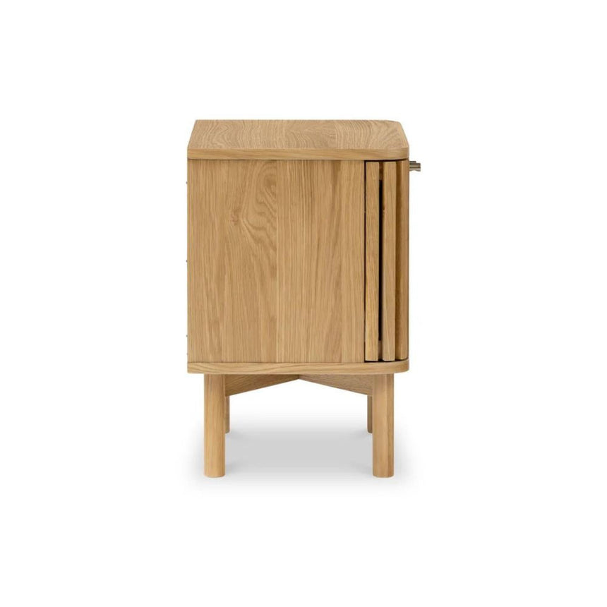 Soho Oak 2 Door Slatted Bedside Table-4