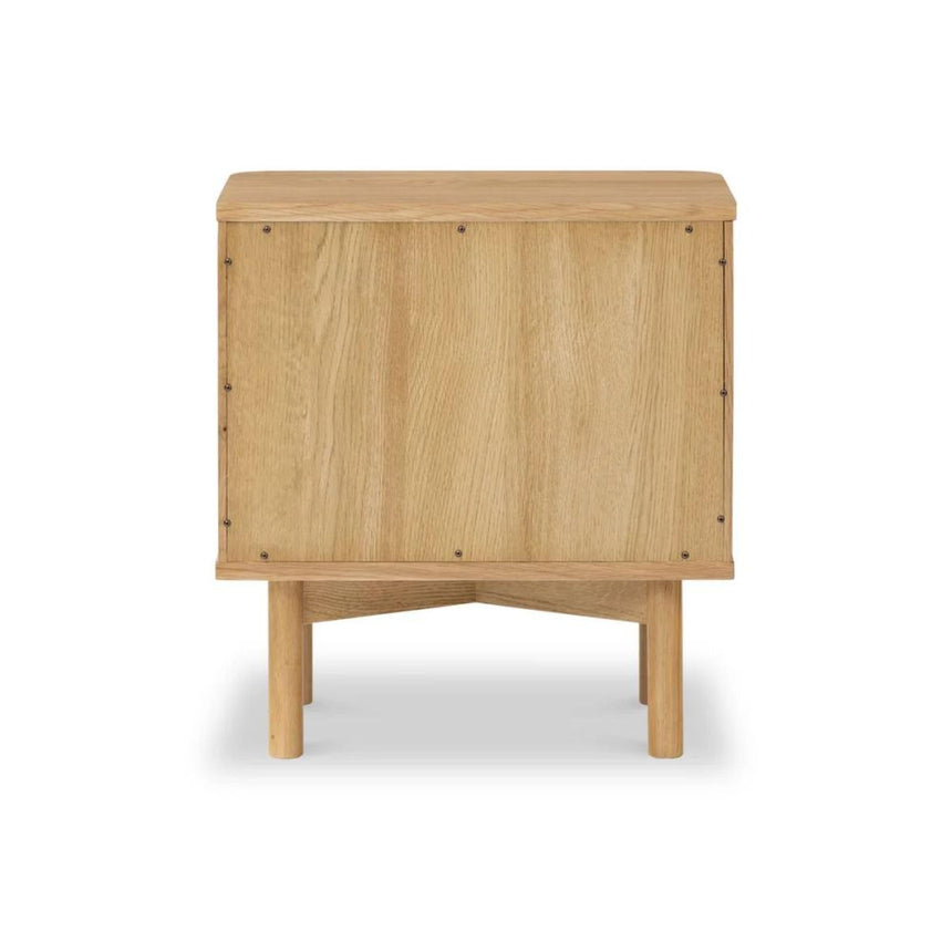 Soho Oak 2 Door Slatted Bedside Table-5