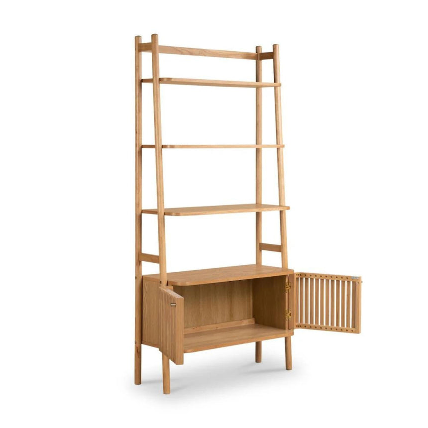 Soho Oak 2 Door Slatted Bookcase-2