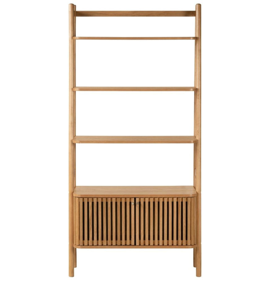 Soho Oak 2 Door Slatted Bookcase-3