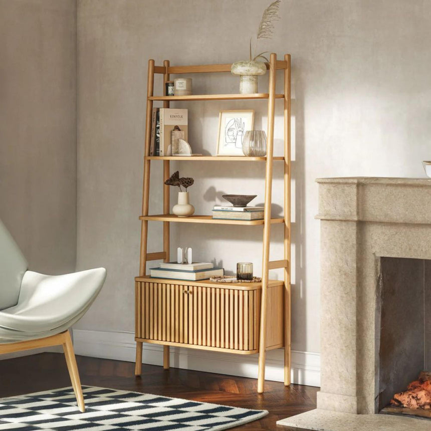 Soho Oak 2 Door Slatted Bookcase-6