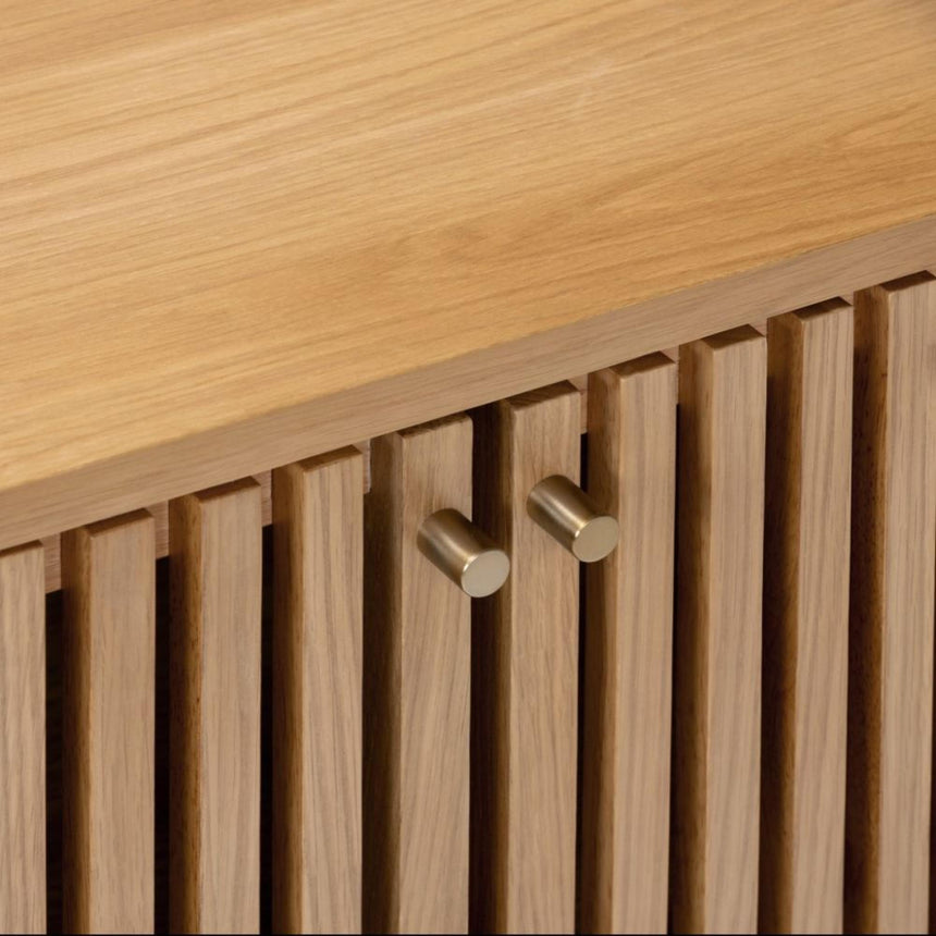 Soho Oak 2 Door Slatted Cupboard-5