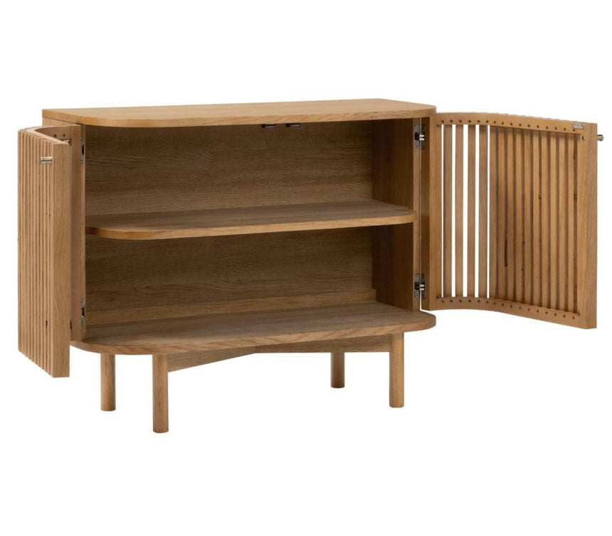 Soho Oak 2 Door Slatted Small Sideboard-2