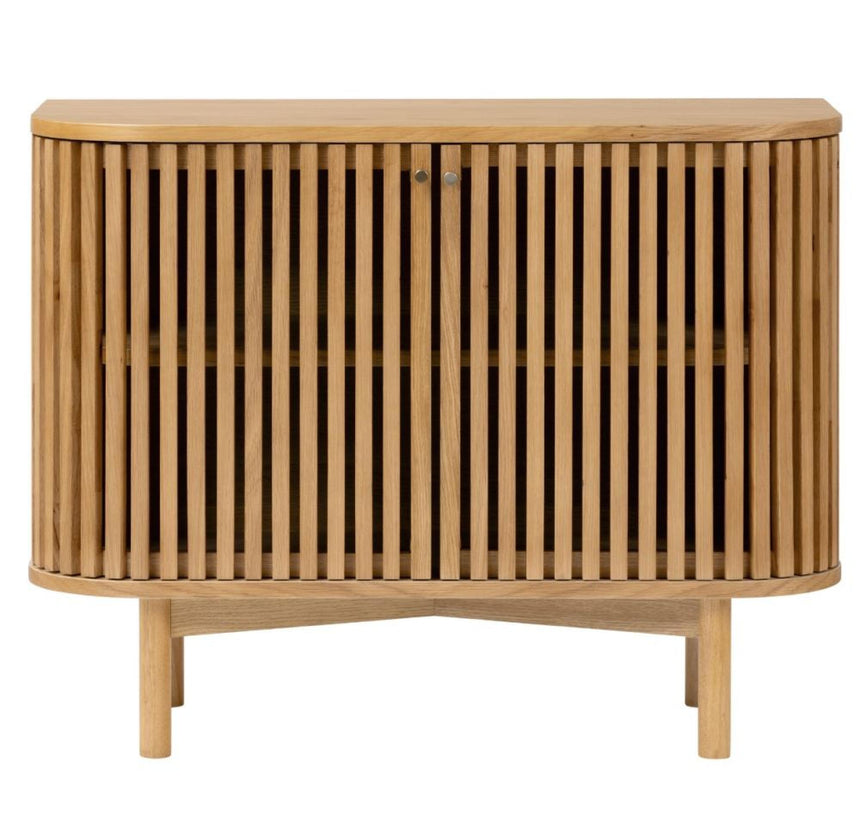 Soho Oak 2 Door Slatted Small Sideboard-3