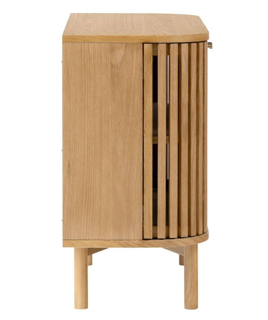 Soho Oak 2 Door Slatted Small Sideboard-4