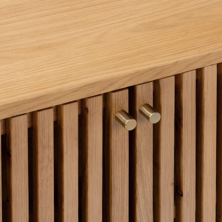 Soho Oak 2 Door Slatted Small Sideboard-5