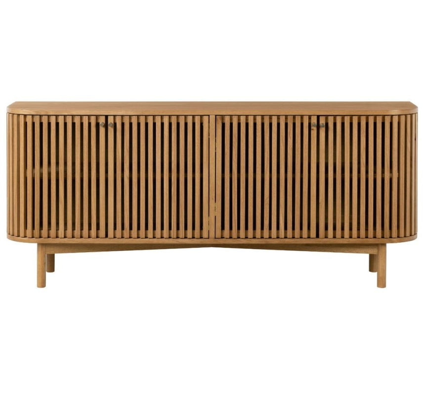 Soho Oak 4 Door Slatted Large Sideboard-3