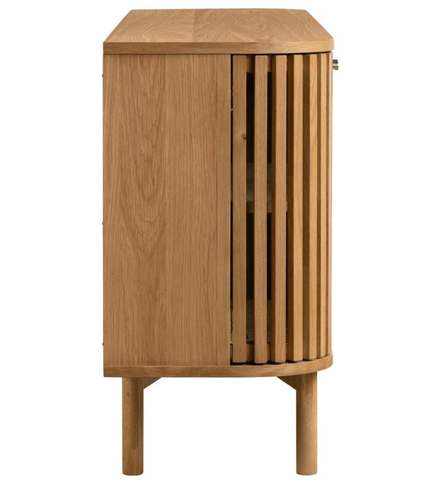 Soho Oak 4 Door Slatted Large Sideboard-4
