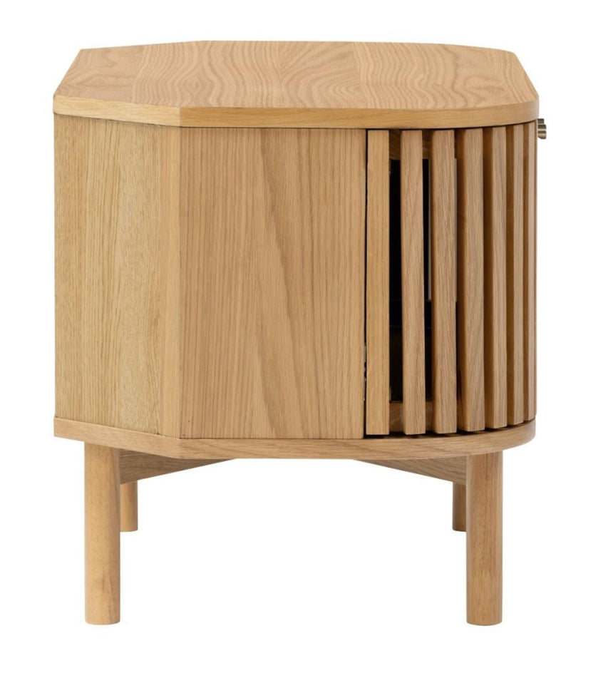 Soho Oak Slatted Corner Storage TV Unit-4