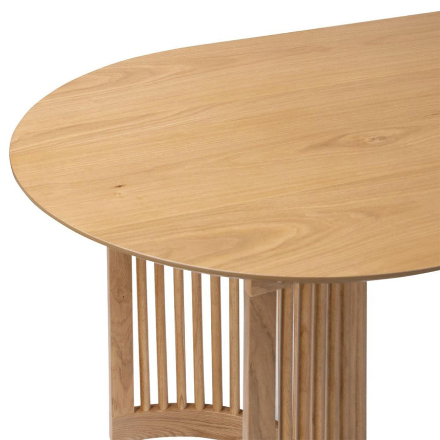 Soho Oak 8 Seater Oval Dining Table with Slatted Base - 200cm
