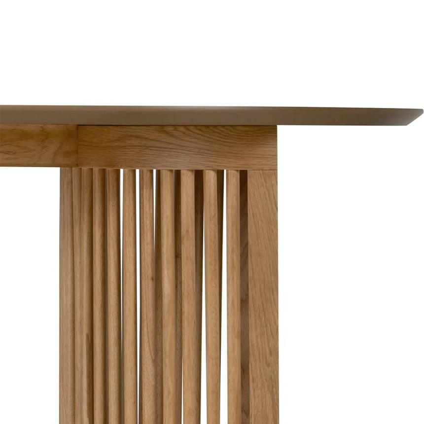 Soho Oak 8 Seater Oval Dining Table with Slatted Base - 200cm